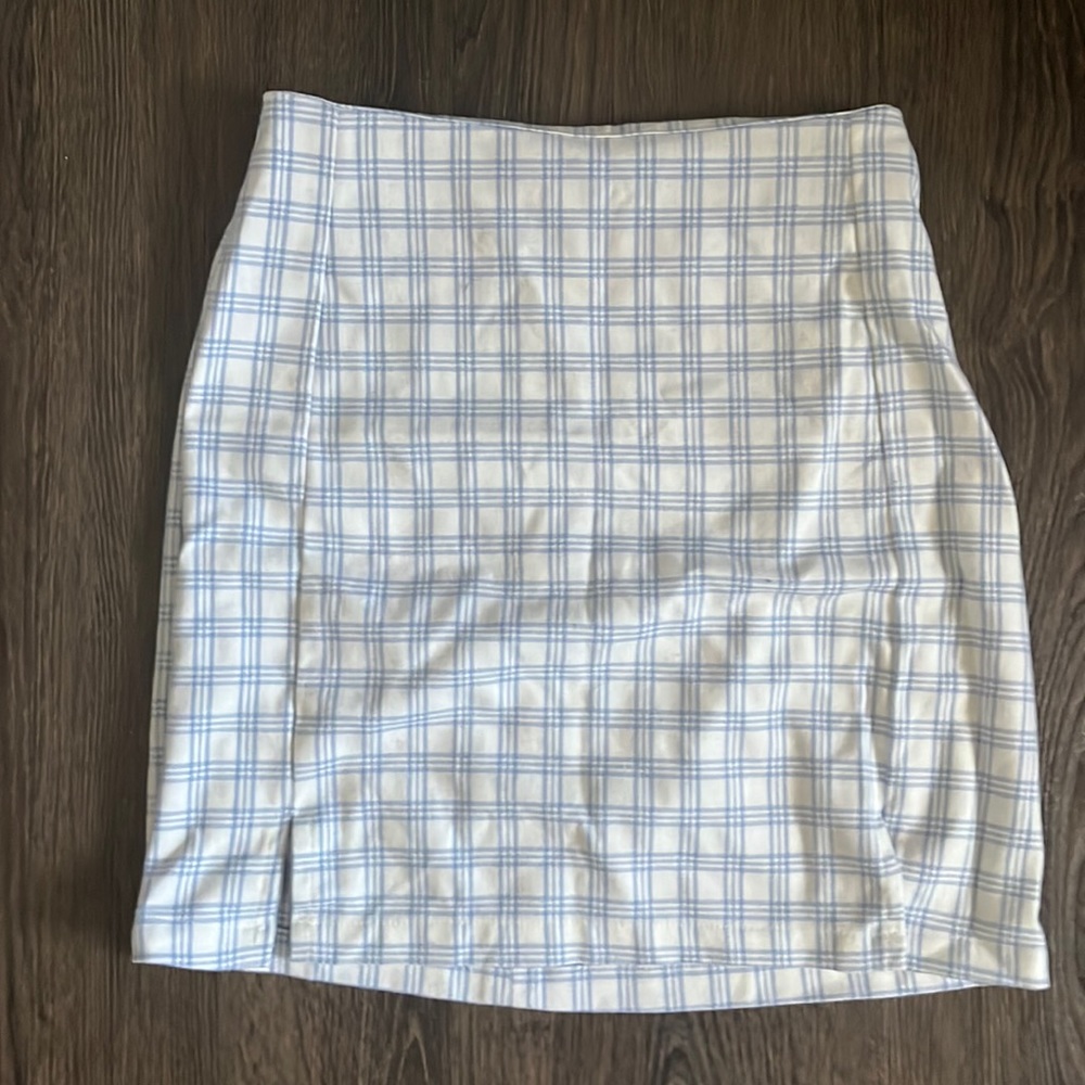 Blue Plaid Skirt